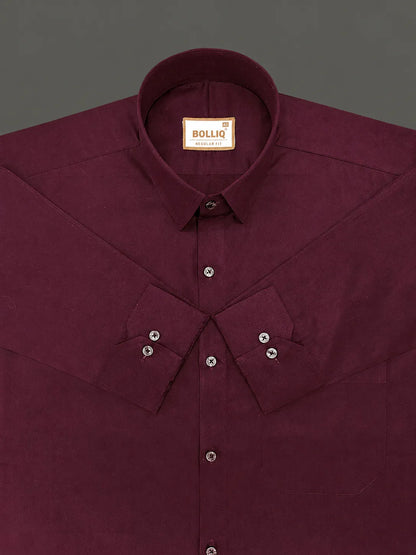 Bolliq Premium Wine 100 % Cotton Linen shirt