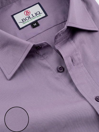 Bolliq Premium lavender 100% Cotton Linen Shirt