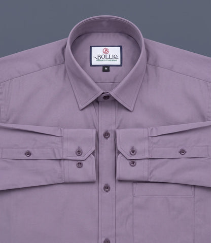 Bolliq Premium lavender 100% Cotton Linen Shirt