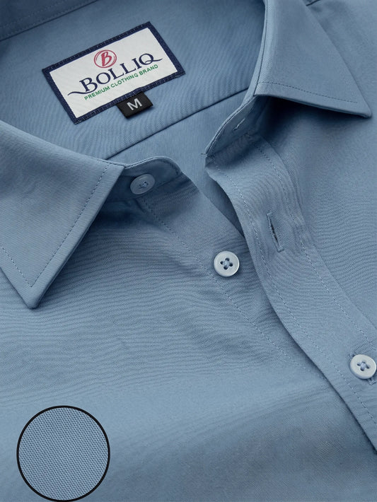Bolliq Premium Dark Sky Blue 100 % Cotton Linen shirt