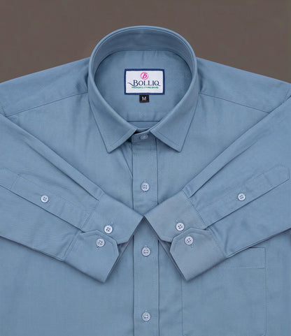 Bolliq Premium Dark Sky Blue 100 % Cotton Linen shirt