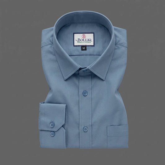 Bolliq Premium Dark Sky Blue 100 % Cotton Linen shirt