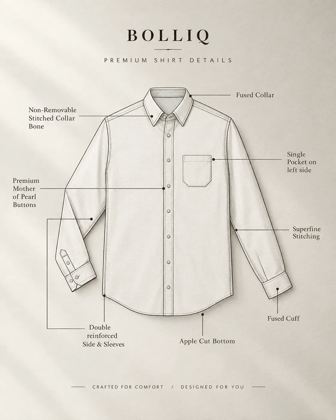 Bolliq Premium Dark Red 100 % Cotton Linen Shirt